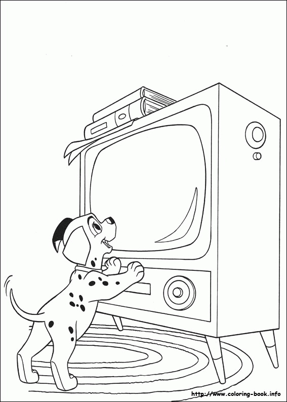 Kolorowanka z Pieskiem przy Telewizorze - Kreatywna Zabawa dla Dzieci kolorowanka do druku